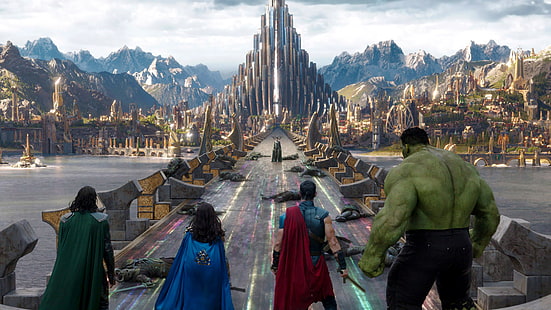 Hela, Loki, Marvel-Comics, Thor: Ragnarok, Hulk, Thor, Marvel Cinematic Universe, HD-Hintergrundbild HD wallpaper