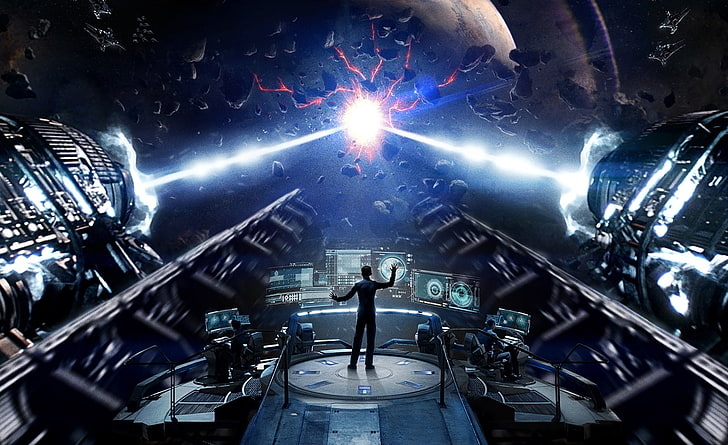 Enders Game 2013, man standing on futuristic space ship, Movies, Other Movies, HD wallpaper