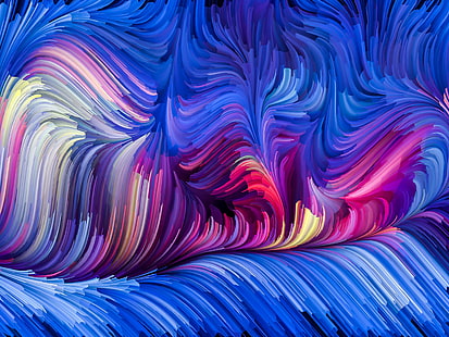 lukisan gelombang warna-warni, warna, warna-warni, abstrak, pelangi, latar belakang, percikan, lukisan, Wallpaper HD HD wallpaper