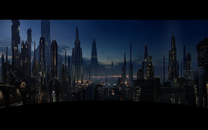 wallpaper cityscape, bangunan tinggi, Star Wars, kota, cityscape, Wallpaper HD