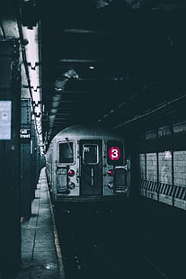 серый поезд, поезд, метро, ​​метро, HD обои HD wallpaper