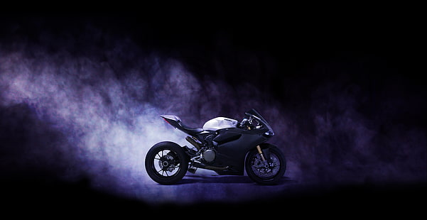 Ducati, Ducati Panigale, велосипеды, дым, HD обои HD wallpaper
