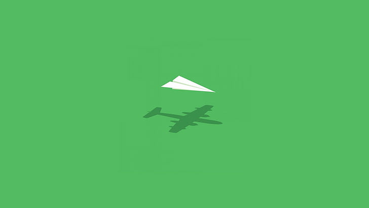 samolot, humor, wyobraźnia, minimalistyczny, papier, samolot, ściana, Tapety HD