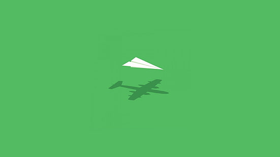 samolot, humor, wyobraźnia, minimalistyczny, papier, samolot, ściana, Tapety HD HD wallpaper
