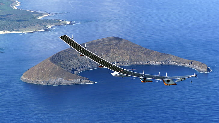 volantino solare, Solar Impulse, veicolo, vista aerea, Sfondo HD