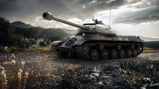 World of Tanks Tanks СССР, is-3 Games Army, сив военен танк, игри, армия, свят на танкове, танкове, танкове от игри, HD тапет HD wallpaper