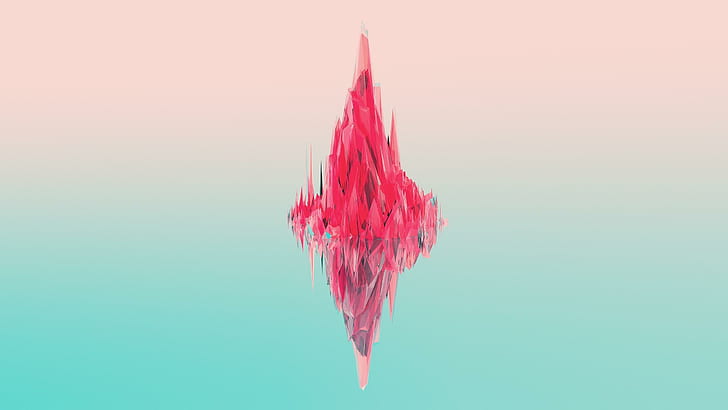 Pink shards, autocad illustration, abstract, 2560x1440, shard, HD wallpaper