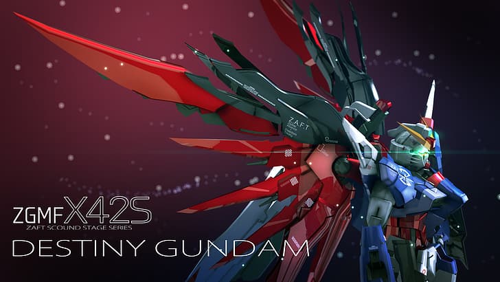 anime, mechs, Super Robot Taisen, Gundam, Mobile Suit Gundam SEED Destiny, Destiny Gundam, artwork, digital art, fan art, HD wallpaper
