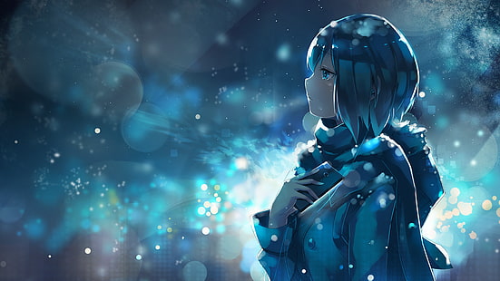 Anime Mädchen, Schal, Handy, originelle Charaktere, HD-Hintergrundbild HD wallpaper