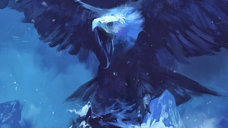 fondo de pantalla digital águila, águila, pájaros, obras de arte, arte de fantasía, Fondo de pantalla HD