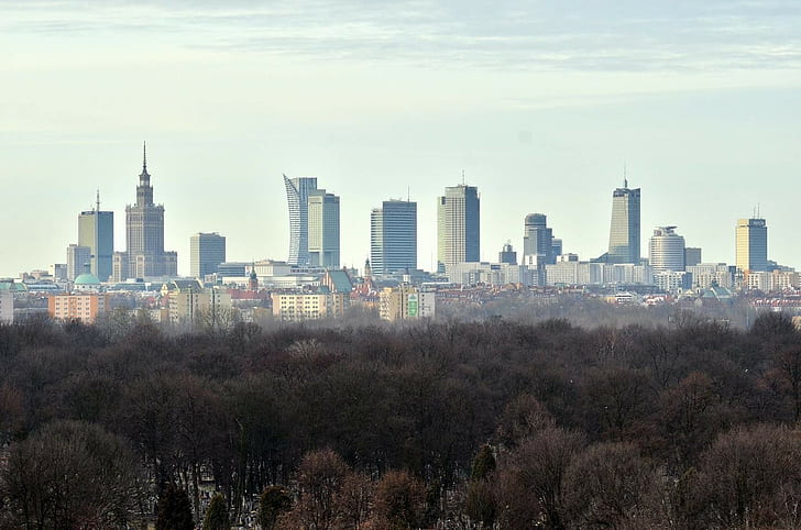 وارسو ، بولندا ، ناطحة سحاب، خلفية HD