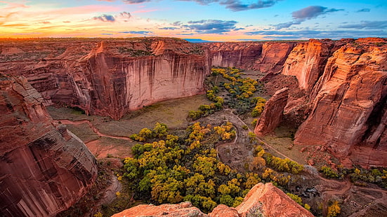 escarpment, canyon de chelly, arizona, landscape, plateau, terrain, cliff, canyon de chelly national monument, geology, nature, formation, rock, wilderness, sky, united states, canyon, badlands, HD wallpaper HD wallpaper
