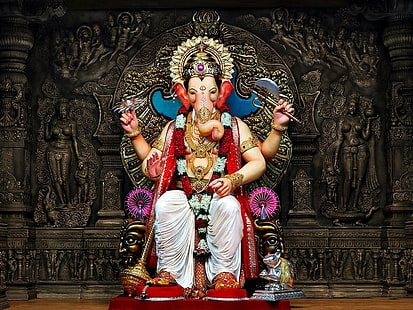신 Ganesh Chaturthi HD 사진, 코끼리, 주, HD 배경 화면 HD wallpaper