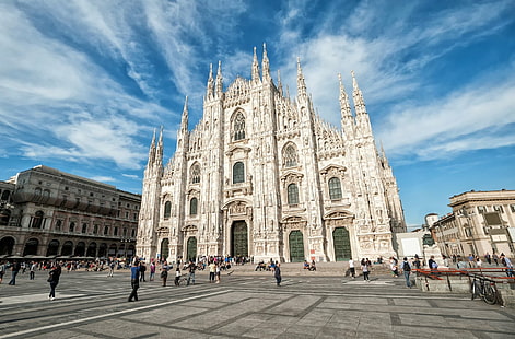 الكاتدرائيات ، كاتدرائية ميلانو ، دومو ، إيطاليا ، ميلانو، خلفية HD HD wallpaper