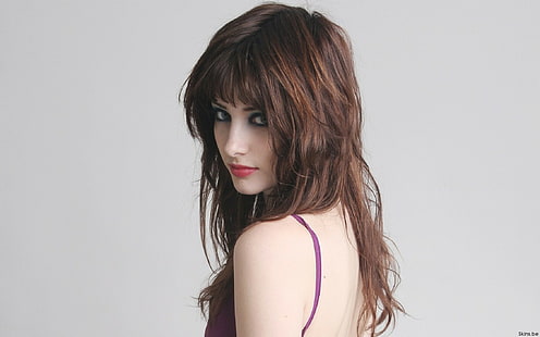 Susan Coffey, kadınlar, model, kızıl saçlı, omzunun üzerinden bakarak, göz kalemi, HD masaüstü duvar kağıdı HD wallpaper
