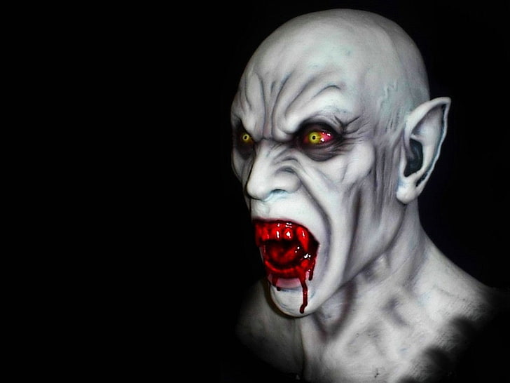 Halloween, vampir, darah, karya seni, horor, Wallpaper HD