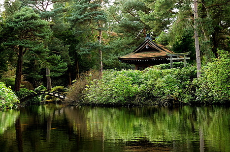Японский сад, HD обои HD wallpaper