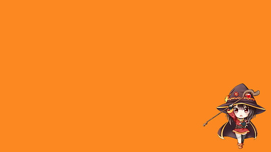 애니메이션, 애니메이션 소녀들, 마법사, 간단한 배경, 코노 스 바라시이 세카이 니 슈쿠 후쿠 wo !, 메 구민, HD 배경 화면 HD wallpaper