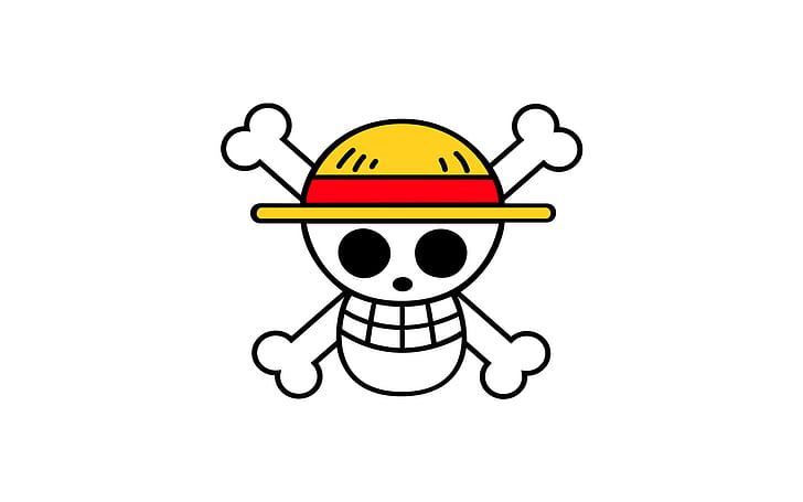 One Piece Anime White HD, Strohhut Piraten-Logo, Cartoon / Comic, Anime, weiß, ein Stück, HD-Hintergrundbild