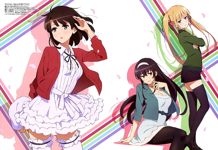 Saenai Heroine no Sodatekata, anime girls, Kasumigaoka Utaha, Sawamura Eriri Spencer, Megumi Katou, HD wallpaper