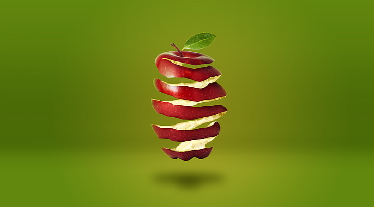 Photoshop, фото манипулация, ябълки, креативност, плодове, HD тапет