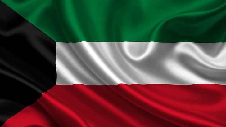 Кувейт, сатен, държава, Кувейт, флаг, 3d и абстрактно, HD тапет