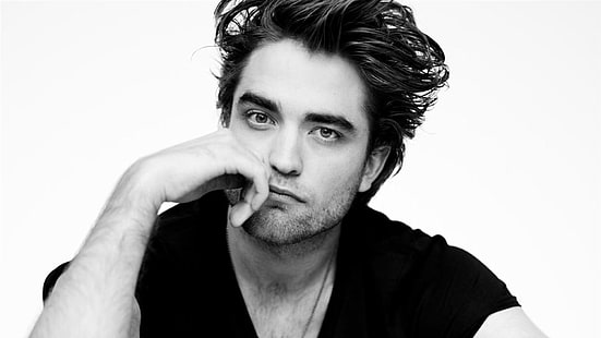 Skådespelare, Robert Pattinson, skådespelare, svartvitt, pojke, kändis, man, HD tapet HD wallpaper