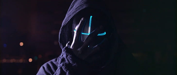 Maske, Neon, HD-Hintergrundbild
