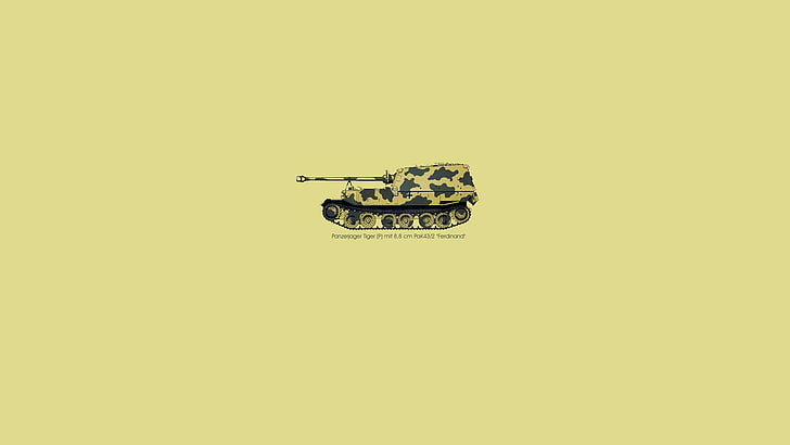 illustration du char de combat gris, Ferdinand, PT-ACS, chasseur de chars, Panzerjäger Tiger (P), Fyodor, Fond d'écran HD