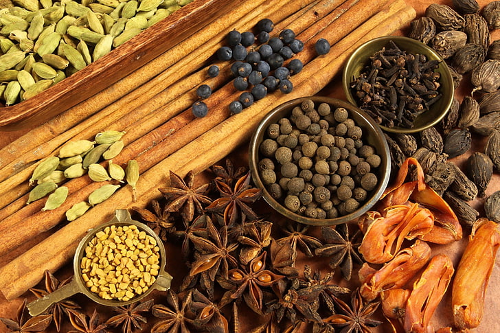 assorted spices, food, spices, HD wallpaper