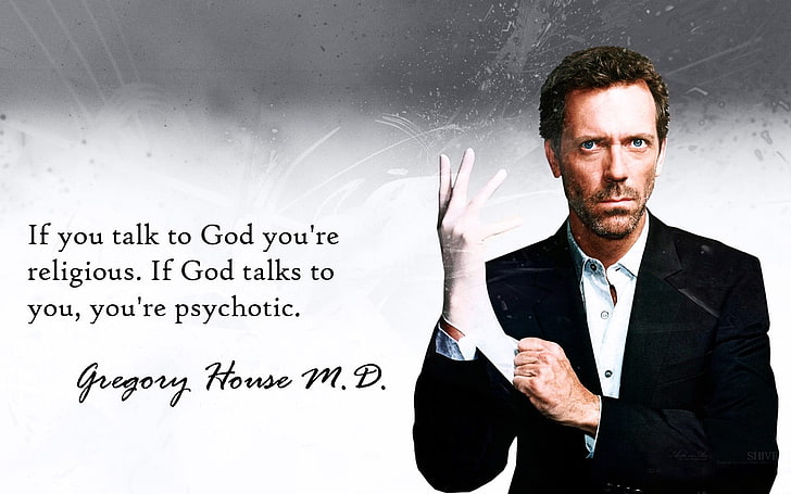 House, MD, cytat, religia, Hugh Laurie, Tapety HD