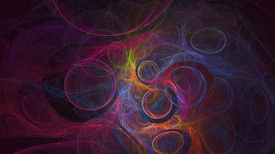 fractal, abstract, psychedelic, digital art, colorful, HD wallpaper HD wallpaper