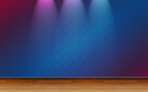 blue and brown stage illustration, abstract, room, HD wallpaper HD wallpaper
