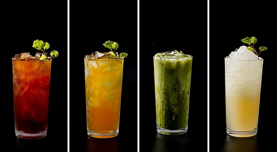 collage, verre à boire, cocktails, Fond d'écran HD HD wallpaper