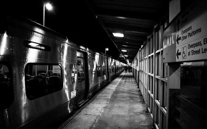 Subway Train BW Underground HD, paesaggio urbano, bw, treno, metropolitana, metropolitana, Sfondo HD