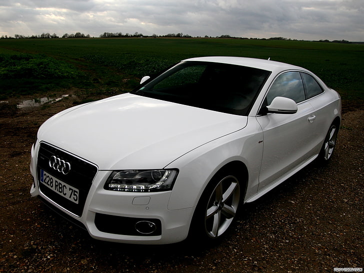 white Audi coupe, Audi, white, Audi A5, Coupe, quattro, HD wallpaper