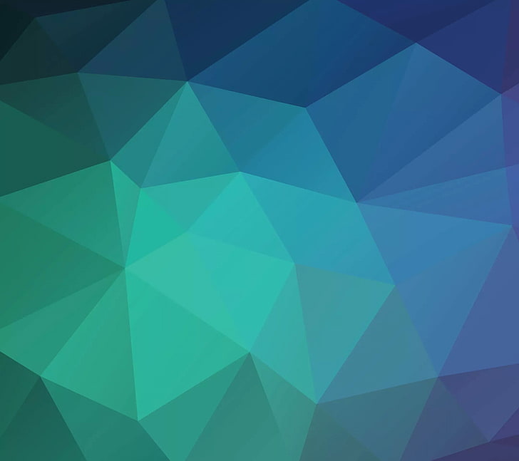Ilustración abstracta verde y azul, fondo de pantalla azul abstracto, baja poli, minimalismo, abstracto, simple, Fondo de pantalla HD