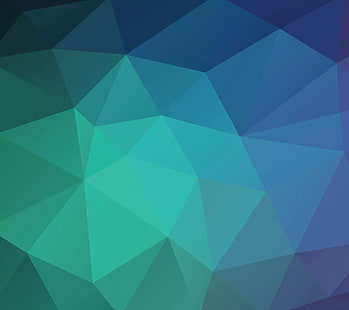 Ilustración abstracta verde y azul, fondo de pantalla azul abstracto, baja poli, minimalismo, abstracto, simple, Fondo de pantalla HD HD wallpaper