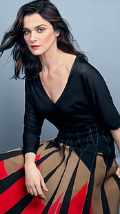 Rachel Weisz More 2015, femme en robe noire à manches longues, célébrités féminines, Rachel Weisz, actrice, Hollywood, 2015, Fond d'écran HD HD wallpaper