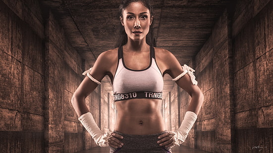 flicka, stil, sport, Muay Thai, HD tapet HD wallpaper