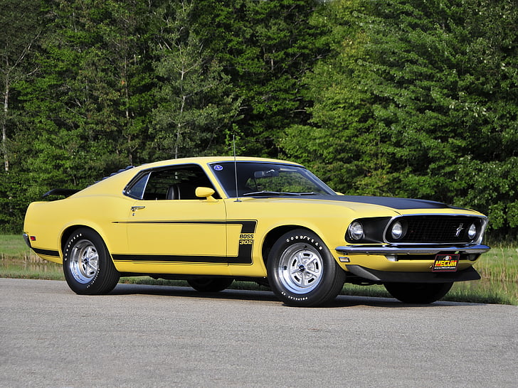 1969, 302, boss, classic, ford, muscle, mustang, HD wallpaper