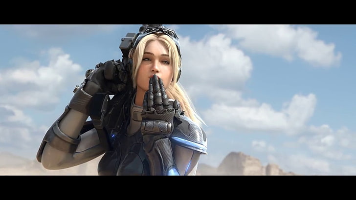 blonde haired female character screenshot, women, PC gaming, Nova Terra, StarCraft, HD wallpaper