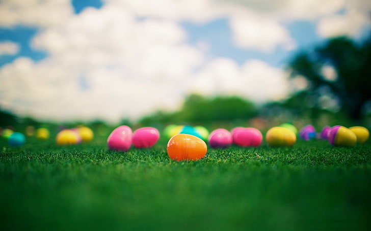 Happy Easter 2014 Holidays Desktop Wallpaper 13, assorted-color Easter eggs, HD wallpaper