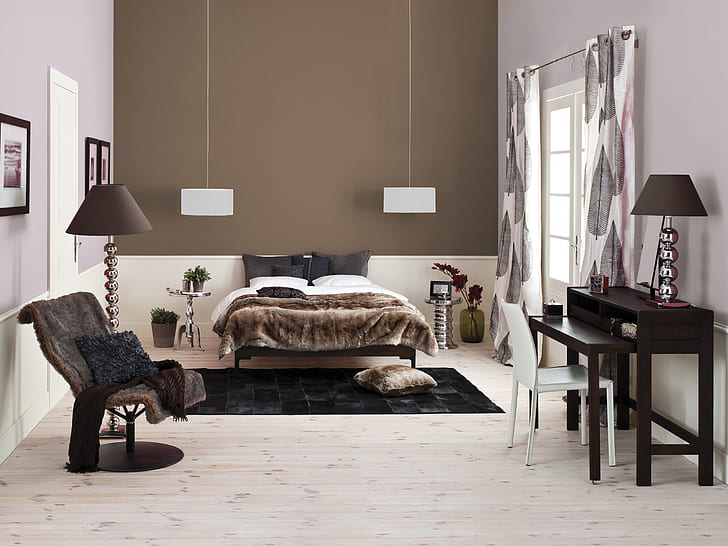 Desain interior, kamar tidur yang nyaman, Interior, Desain, Nyaman, kamar tidur, Wallpaper HD