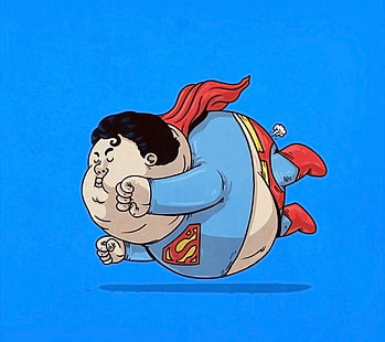 Superman, humour, graisse, superman, humour, graisse, Fond d'écran HD HD wallpaper