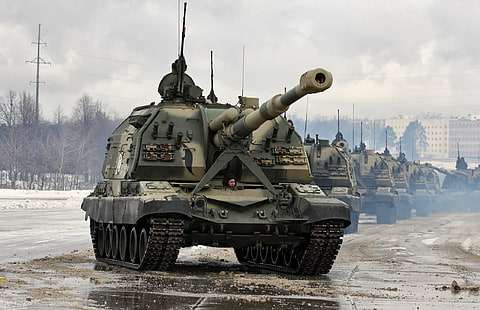 armi semoventi, artiglieria, MSTA, 152 mm, Sfondo HD HD wallpaper