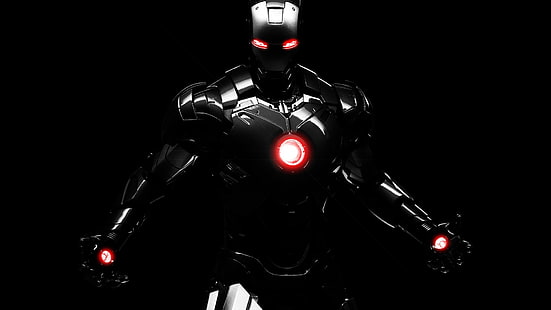 черный Iron Man цифровые обои, Iron Man, HD обои HD wallpaper