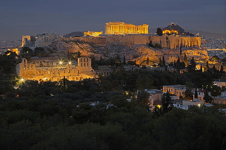 Grécia, Atenas, Acrópole, HD papel de parede HD wallpaper