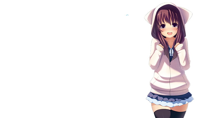 brown hair female anime character illustration, anime, HD wallpaper