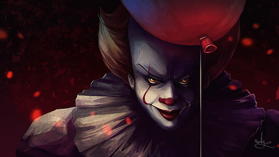 der Film, Clown, der Dämon, ein Ballon, Es, Pennywise, HD-Hintergrundbild HD wallpaper